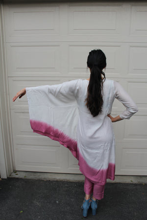 The Ombre Kaftan - White/Pink