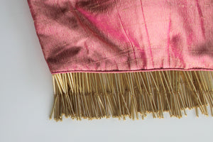 Raw Silk Pink Fringe