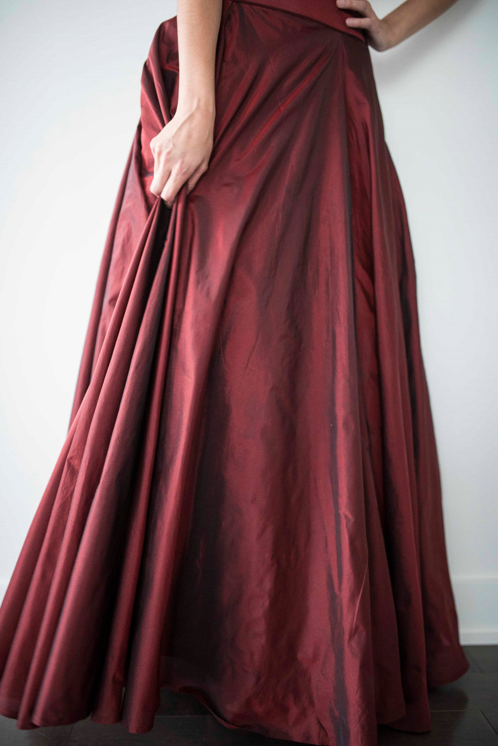 bZAI Classic Lengha Skirt- Red Wine